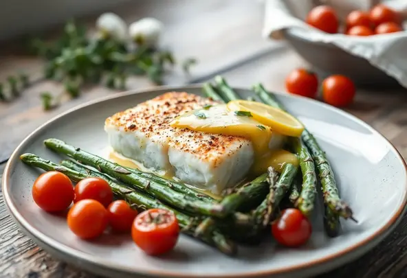 Gebakken Kabeljauw met Citroen-Kruidensaus en Groenten | Recept