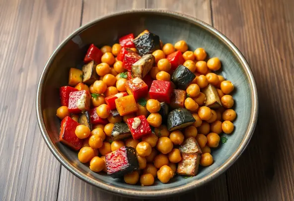 Gezonde Geroosterde Groenten & Kikkererwten Bowl