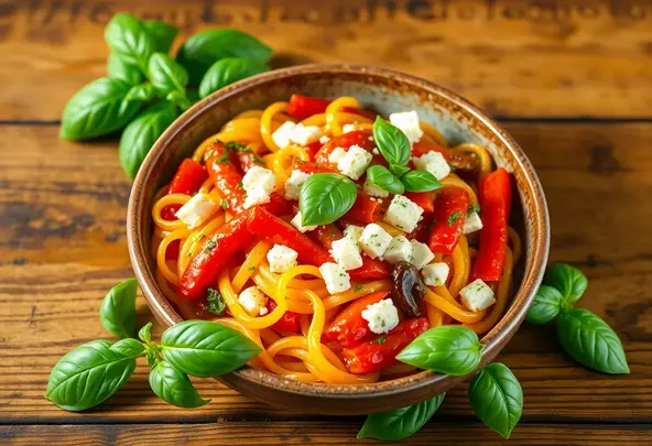 Geroosterde Paprika-Feta Pasta | Snel & Vegetarisch