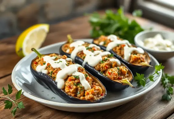 Gevulde Aubergines met Freekeh | Midden-Oosters Vegetarisch