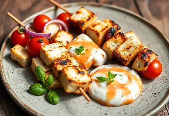 Halloumi Spiesjes met Harissa-Munt Dip | Noord-Afrikaans Voorgerecht