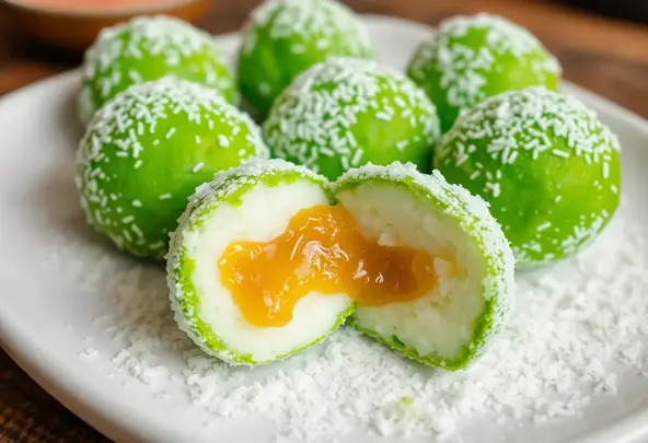 Maleisische Pandan Kokosballetjes - Makkelijk Recept
