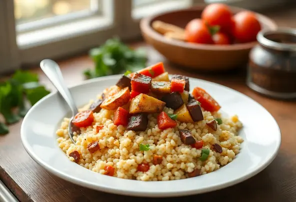 Marokkaanse Couscous Salade met Geroosterde Groenten