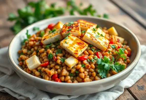 Mediterrane Linzensalade met Halloumi | Gezond & Snel