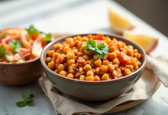 Pittige Marokkaanse Linzen- en Kikkererwtenstoofpot - Vegan