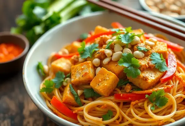 Pittige Pindanoedelsalade met Tofu | Snel & Vega(n) Recept