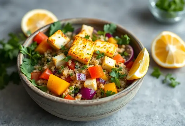 Quinoa Salade met Halloumi & Citrusdressing | Gezond Recept