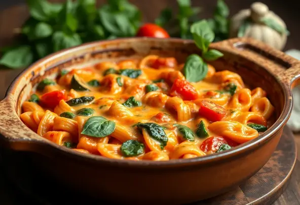 Romige Tomaat-Spinazie Pasta Ovenschotel | Makkelijk Vegetarisch